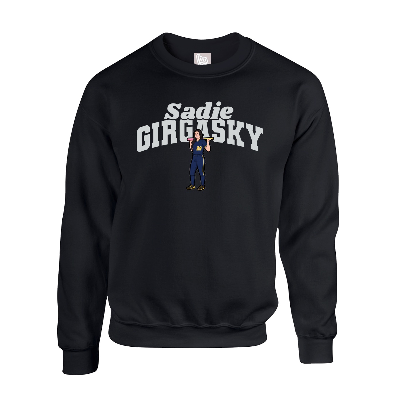 Fleece Crew — Signature Arch in Black