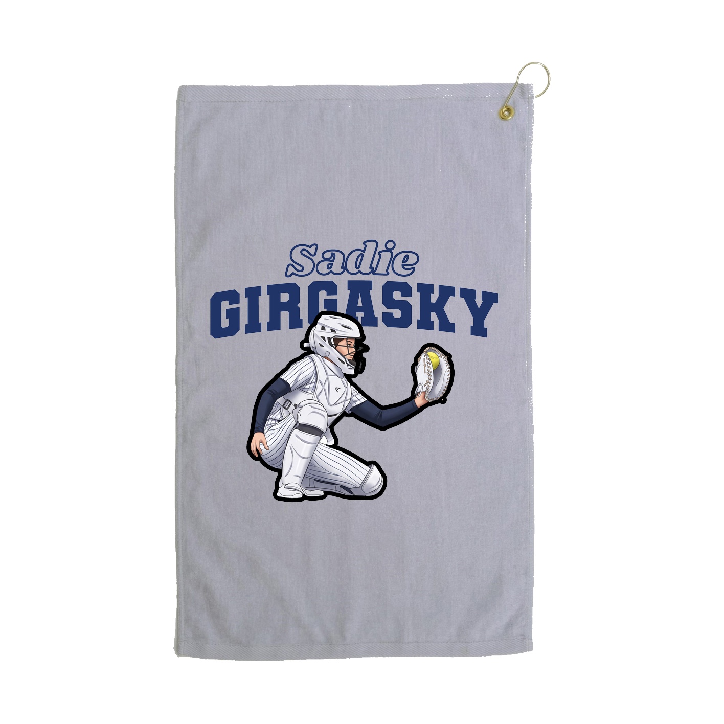 Golf Towel — Name Arch in Grey