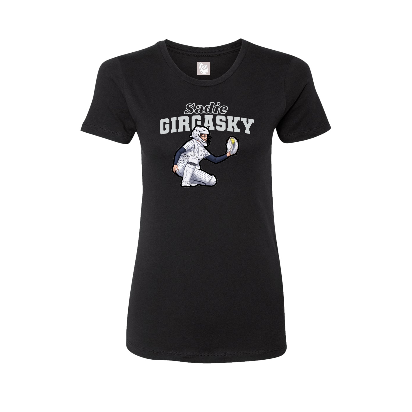 Fitted Women's Tee — Name Arch in Black
