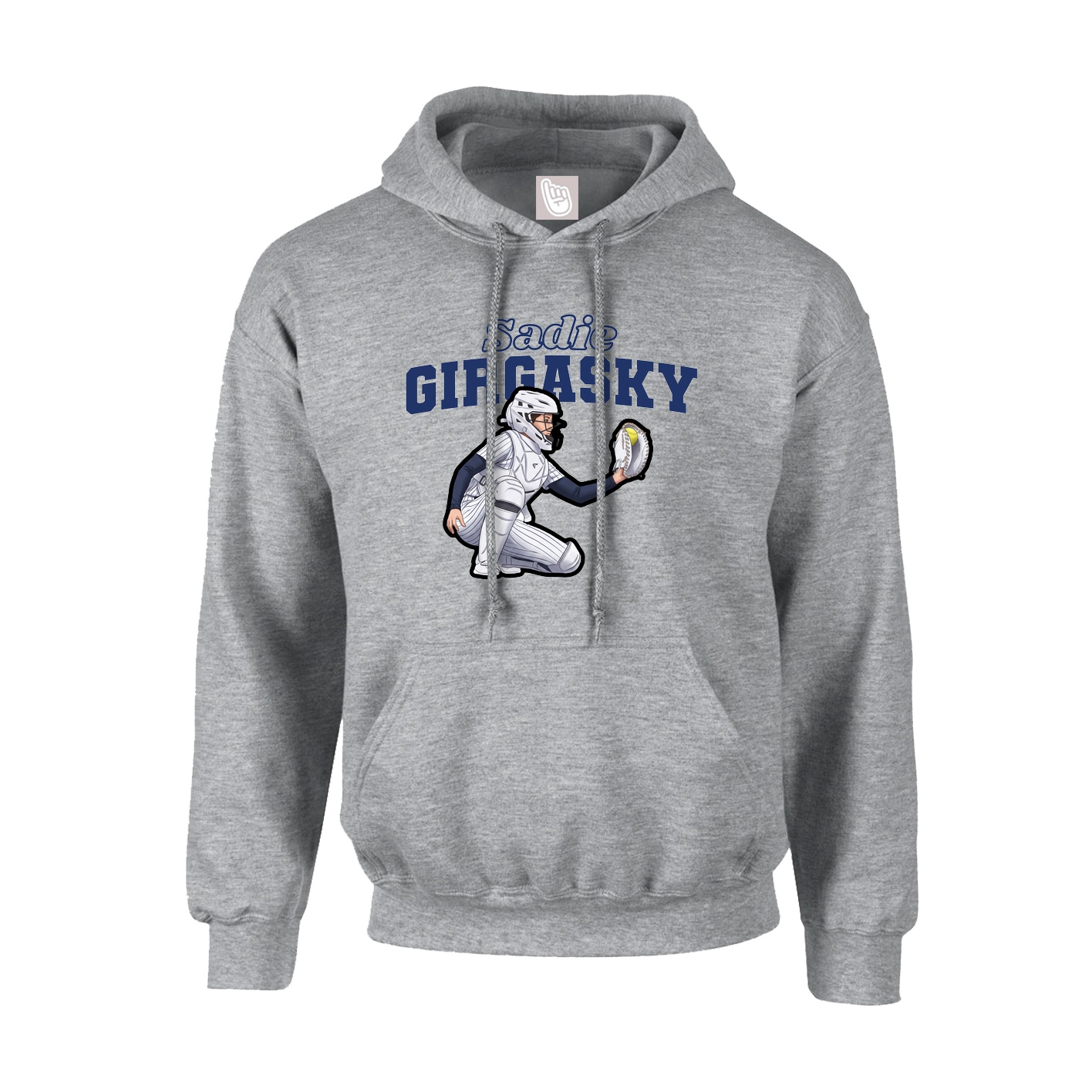Hoodie — Name Arch in Grey