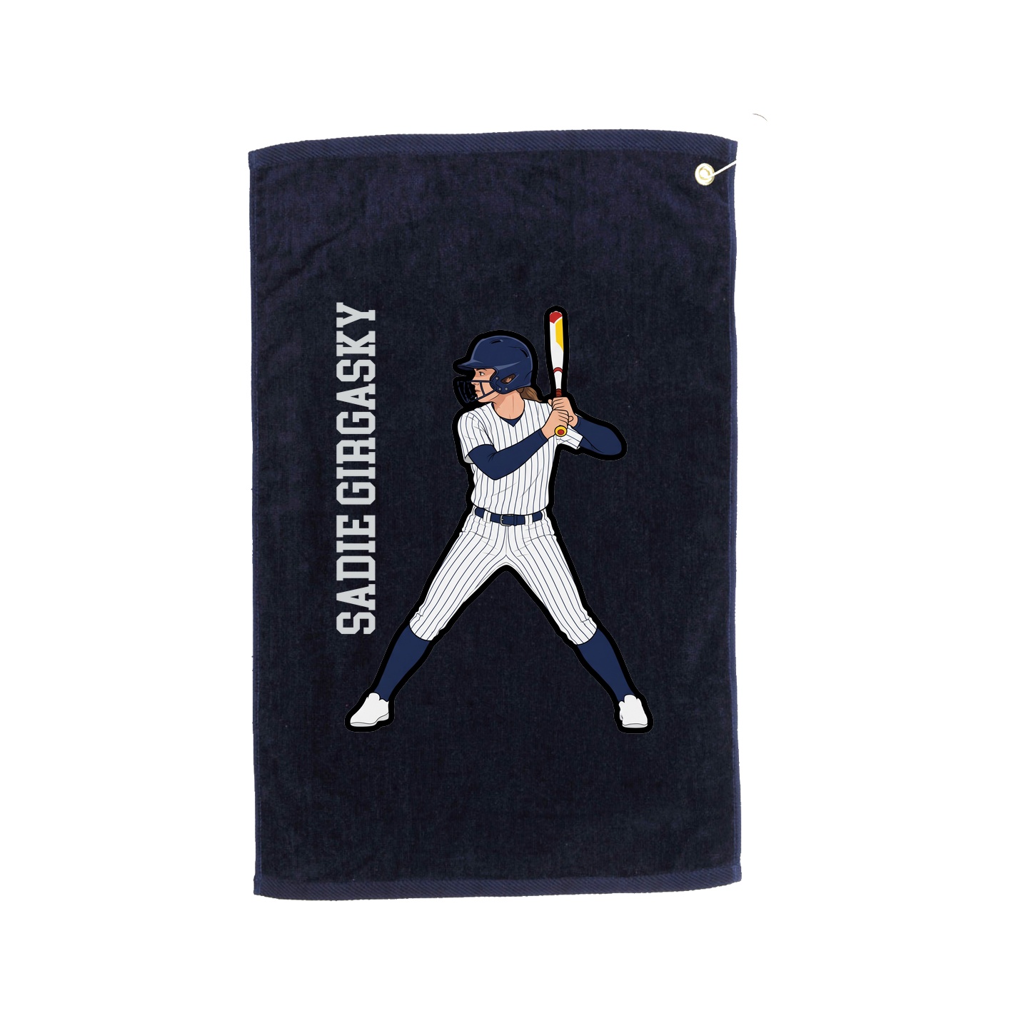 Golf Towel — Name Vertical in Navy