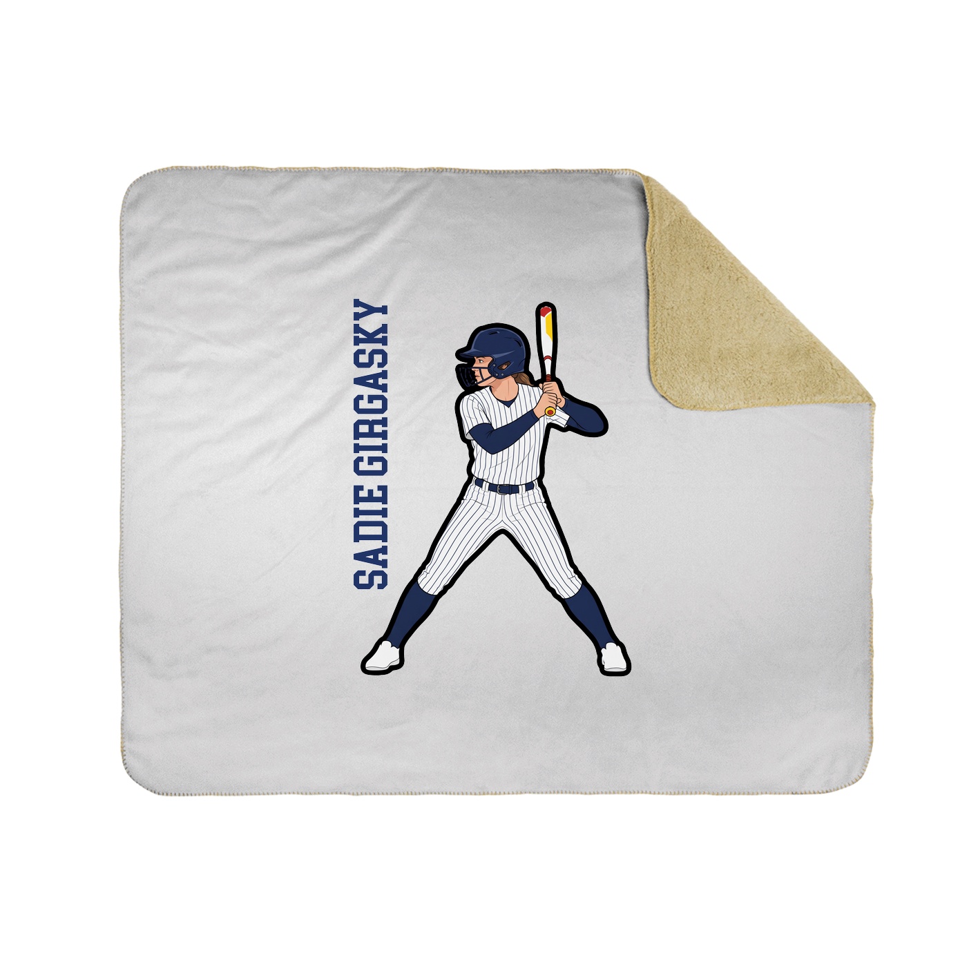 Throw Blanket — Name Vertical in White
