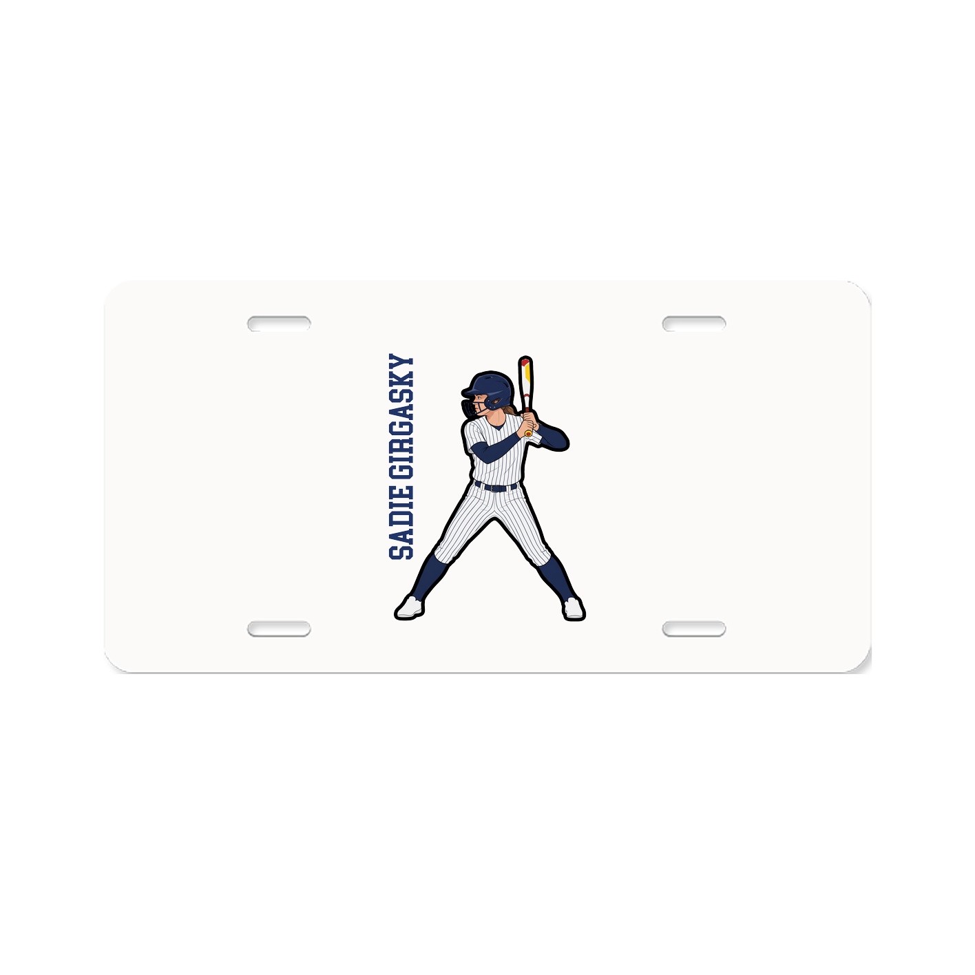 License Plate — Name Vertical in Classic
