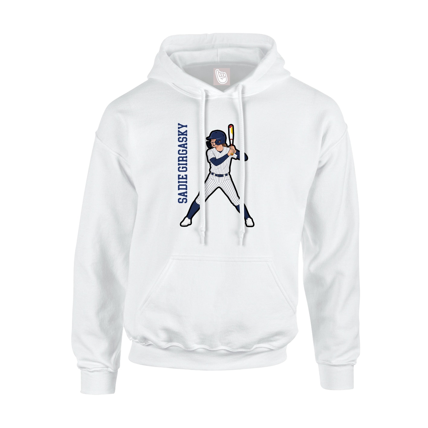 Youth Hoodie — Name Vertical in White