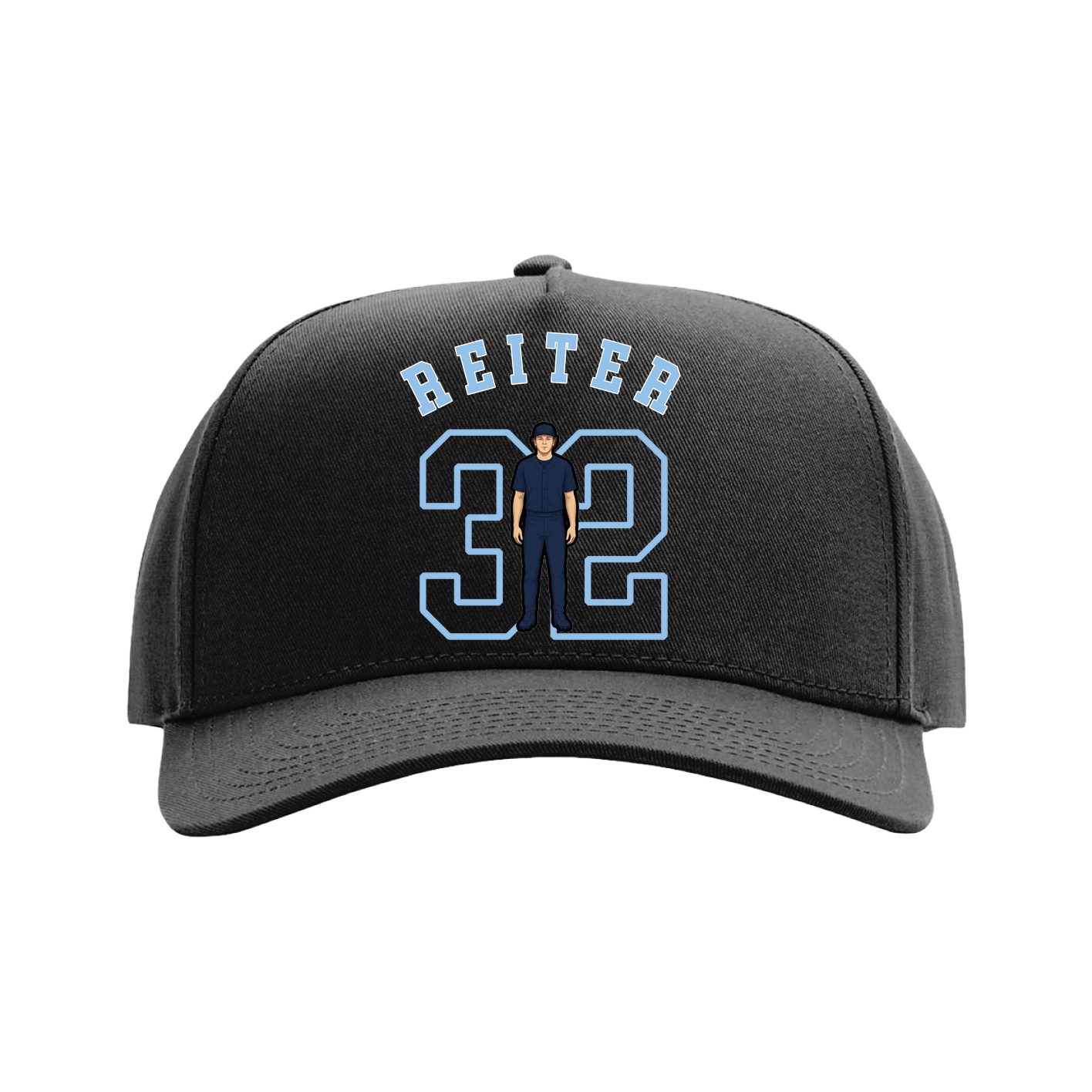 Full Fabric Five-Panel Champ Cap — Shirsey Arch in Black