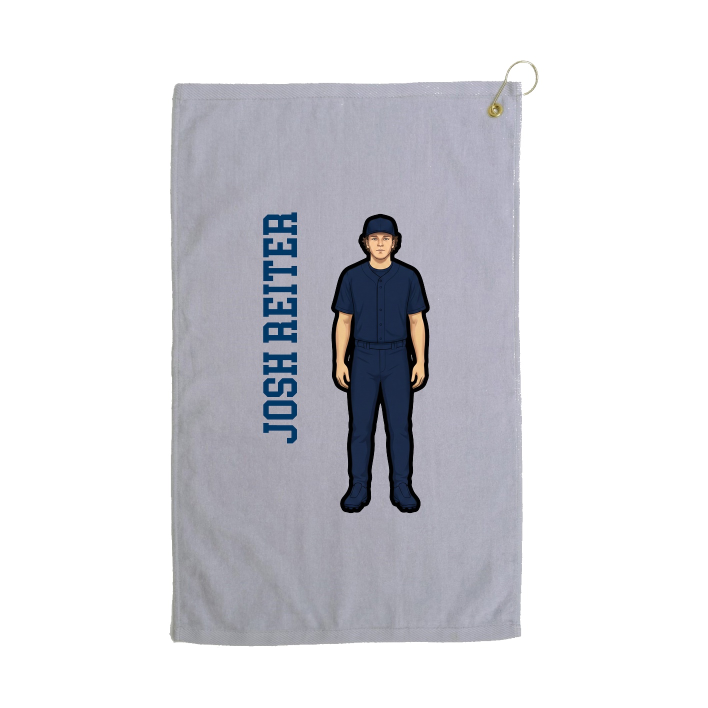 Golf Towel — Name Vertical in Grey