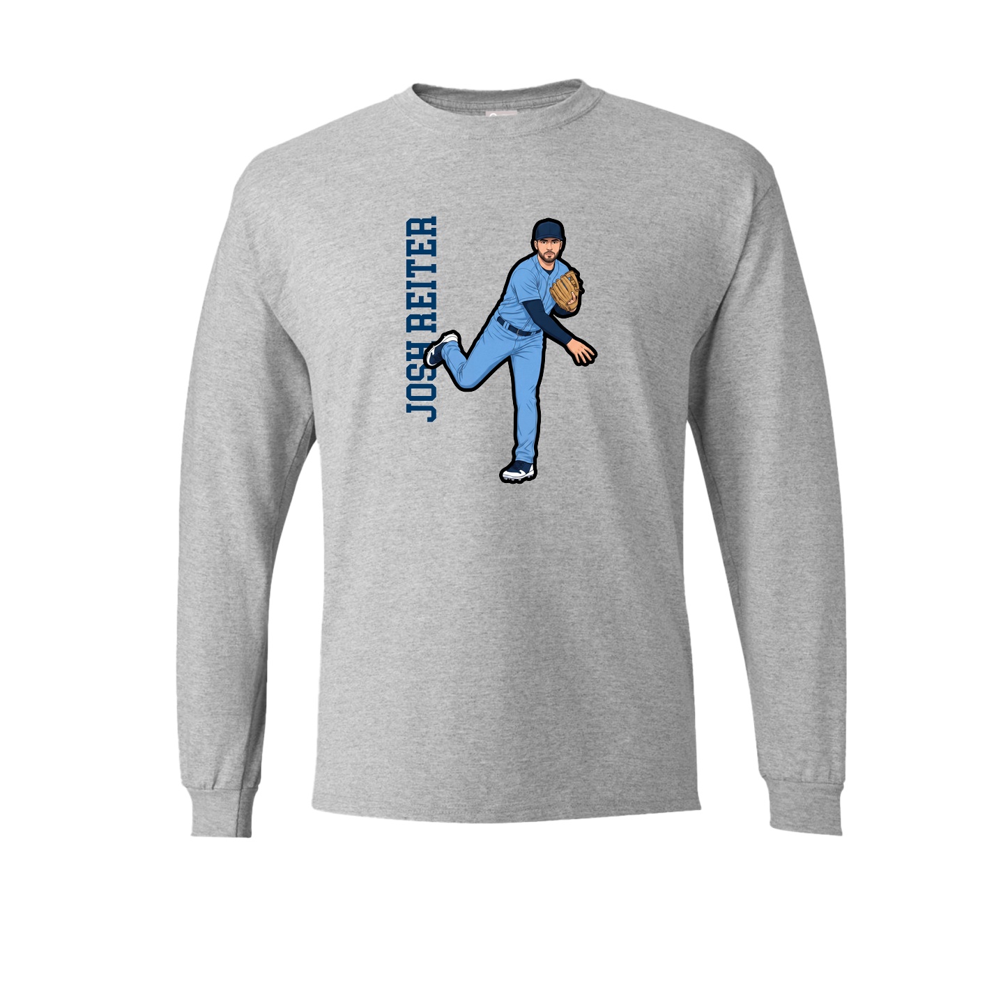 Long Sleeve Tee — Name Vertical in Grey