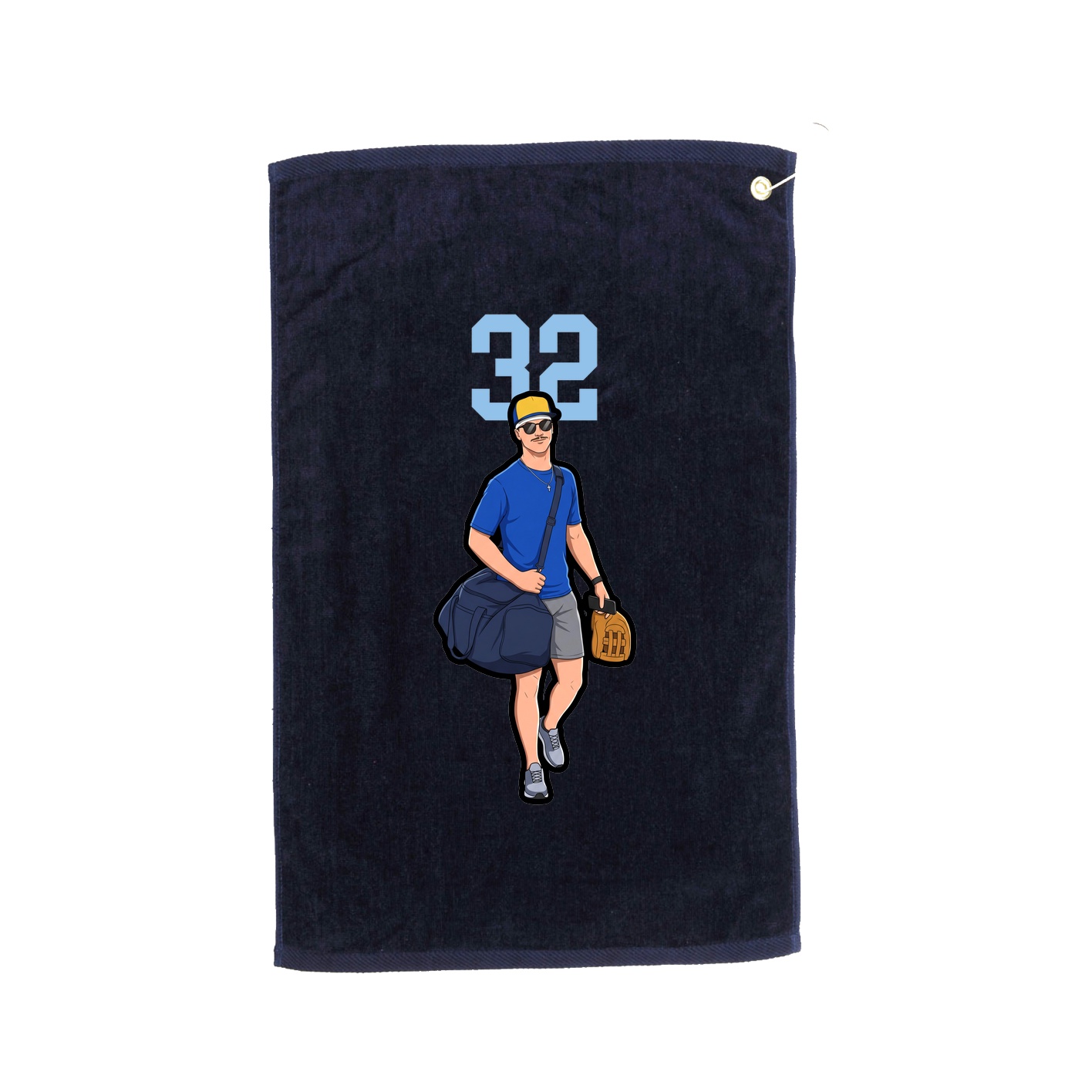 Golf Towel — Number Top in Navy