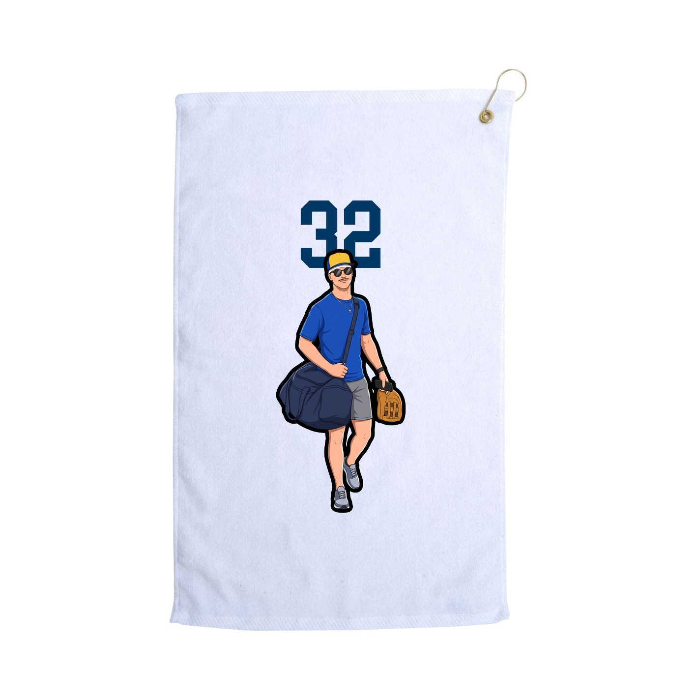 Golf Towel — Number Top in White