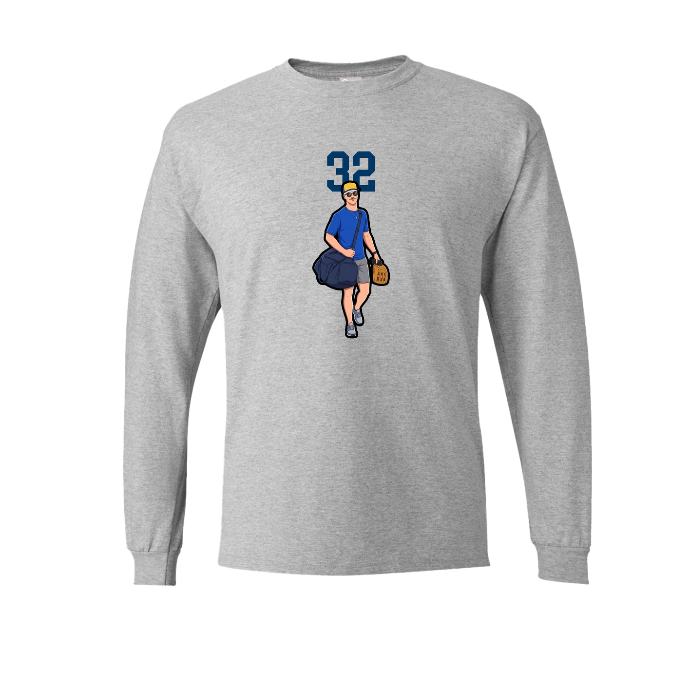 Long Sleeve Tee — Number Top in Grey