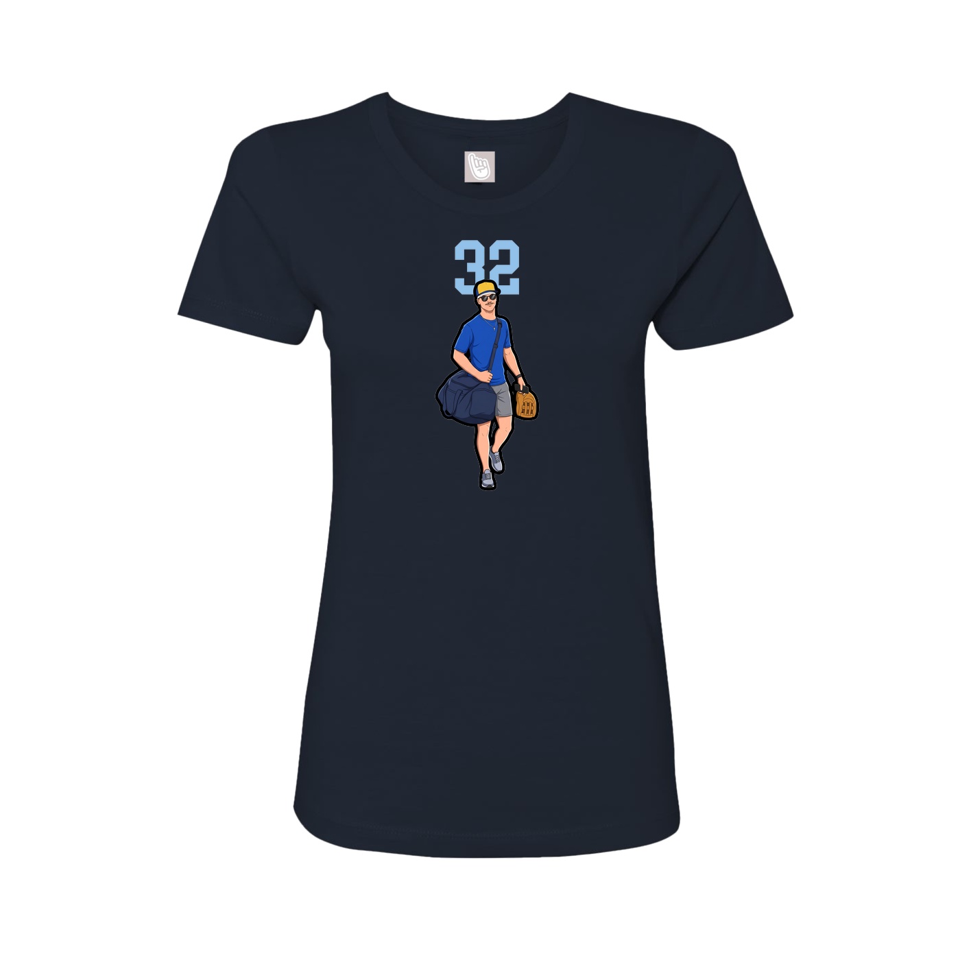 Fitted Women's Tee — Number Top in Navy