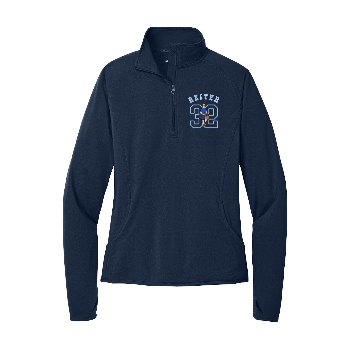 Women's Q-Zip Pullover — Shirsey Arch in Navy