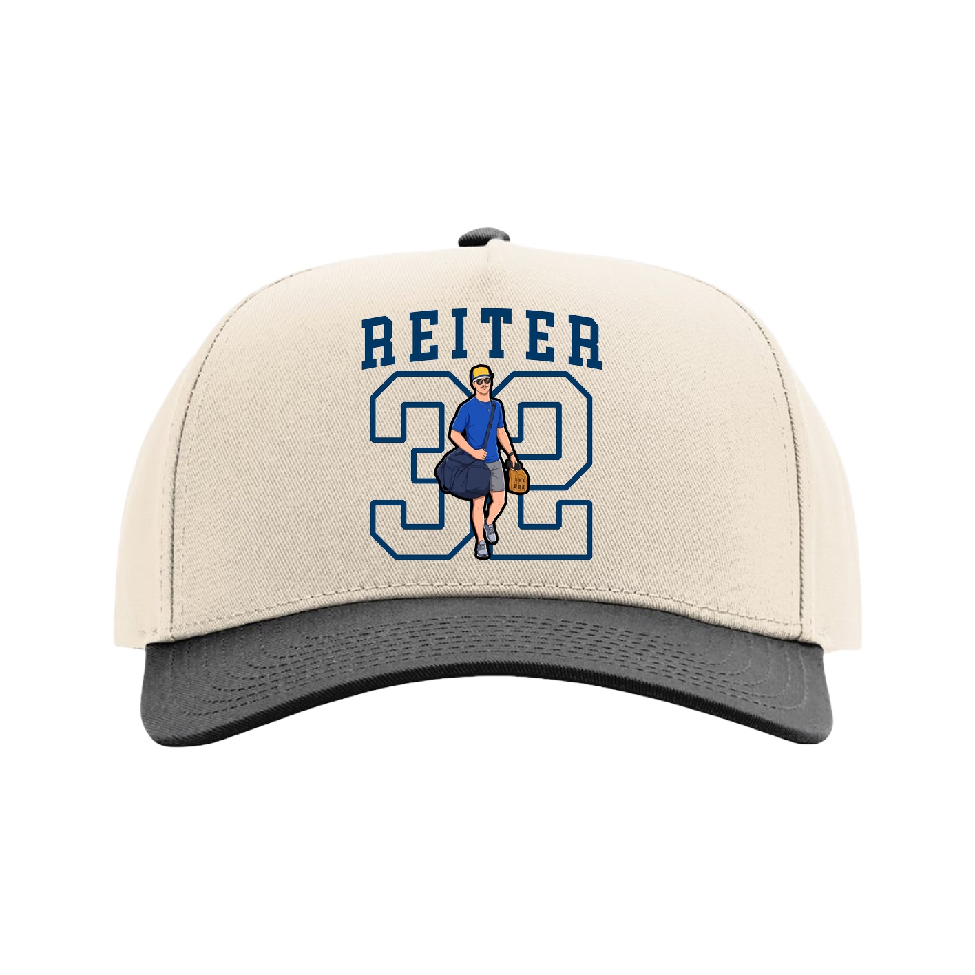 Full Fabric Five-Panel Champ Cap — Shirsey in Cream/Black