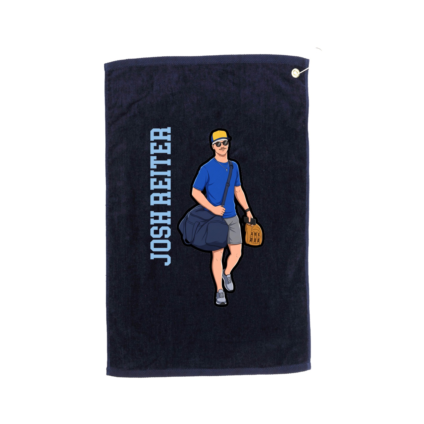 Golf Towel — Name Vertical in Navy