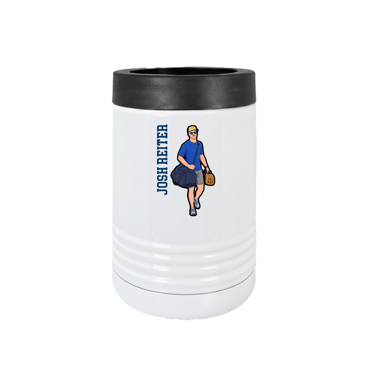 Beverage Holder — Name Vertical in White