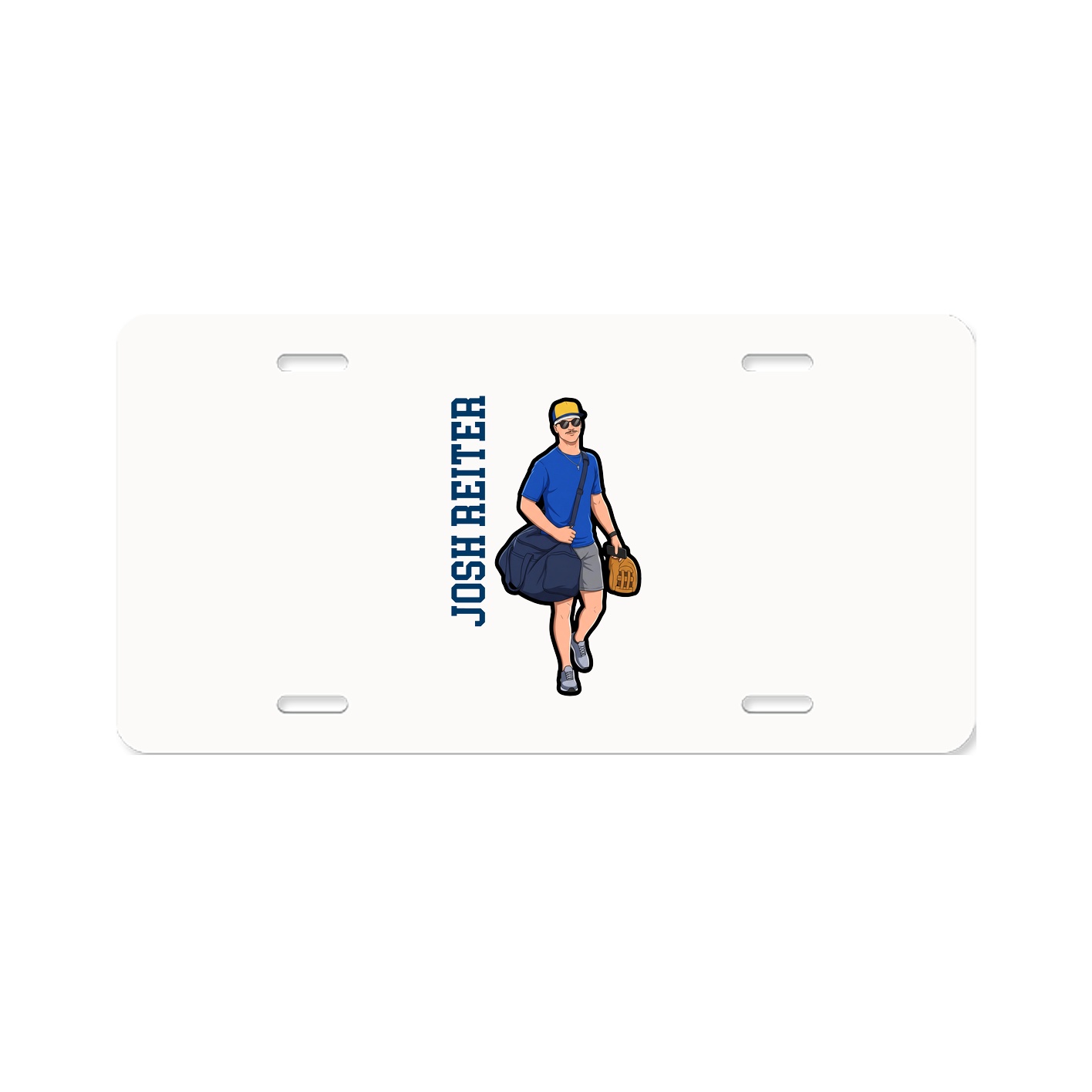 License Plate — Name Vertical in Classic