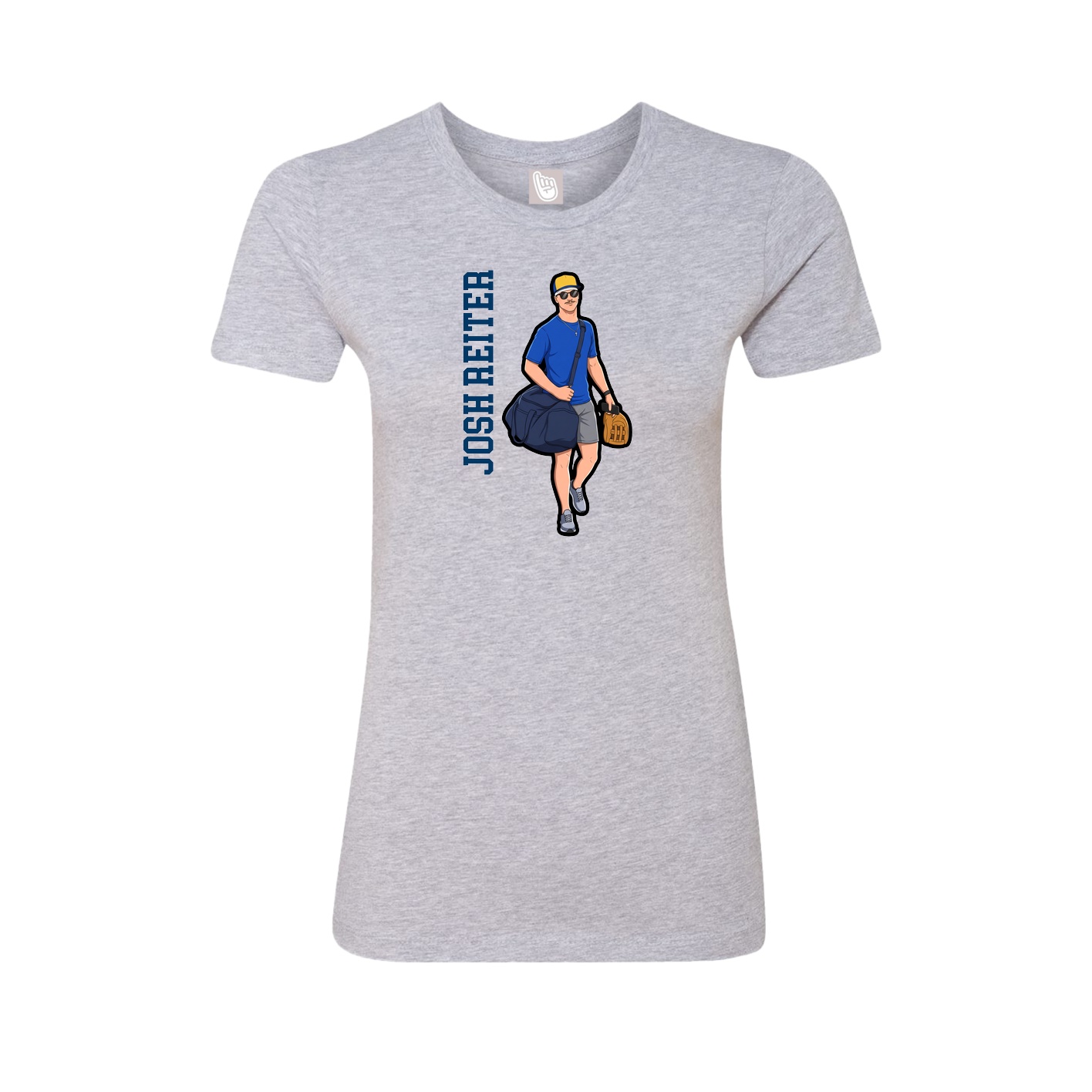 Womens Tee — Name Vertical in Grey