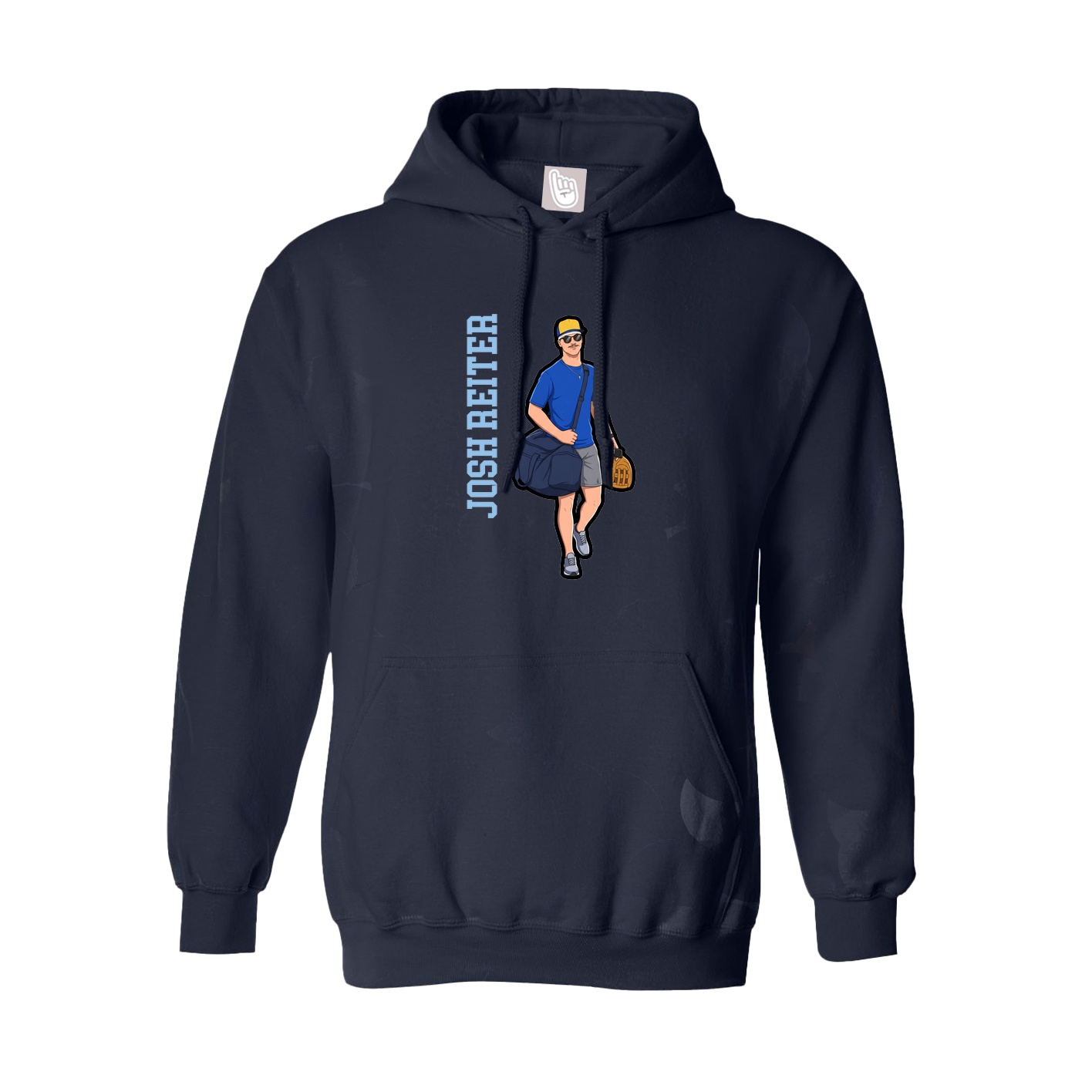 Hoodie — Name Vertical in Navy