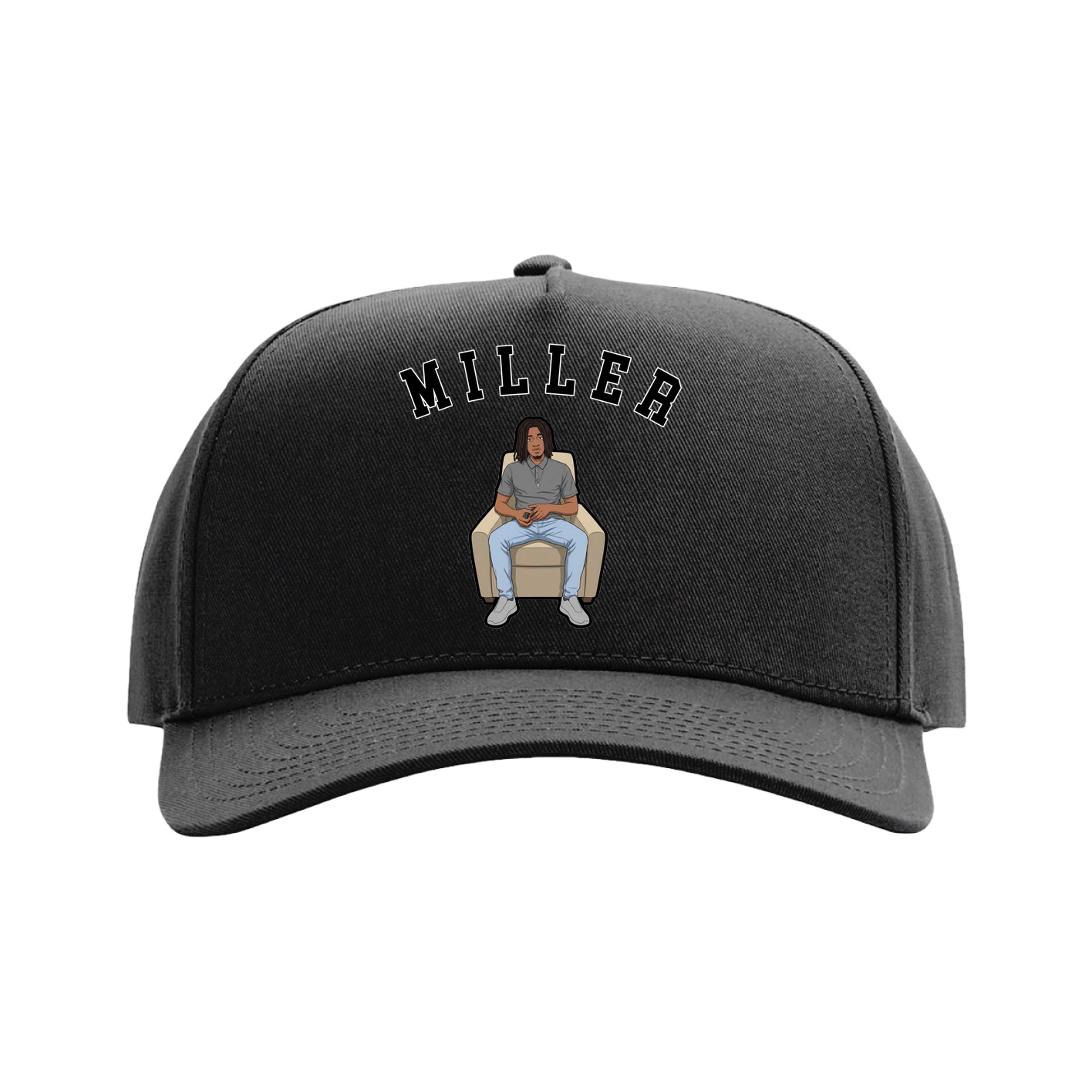 Full Fabric Five-Panel Champ Cap — Shirsey Arch in Black