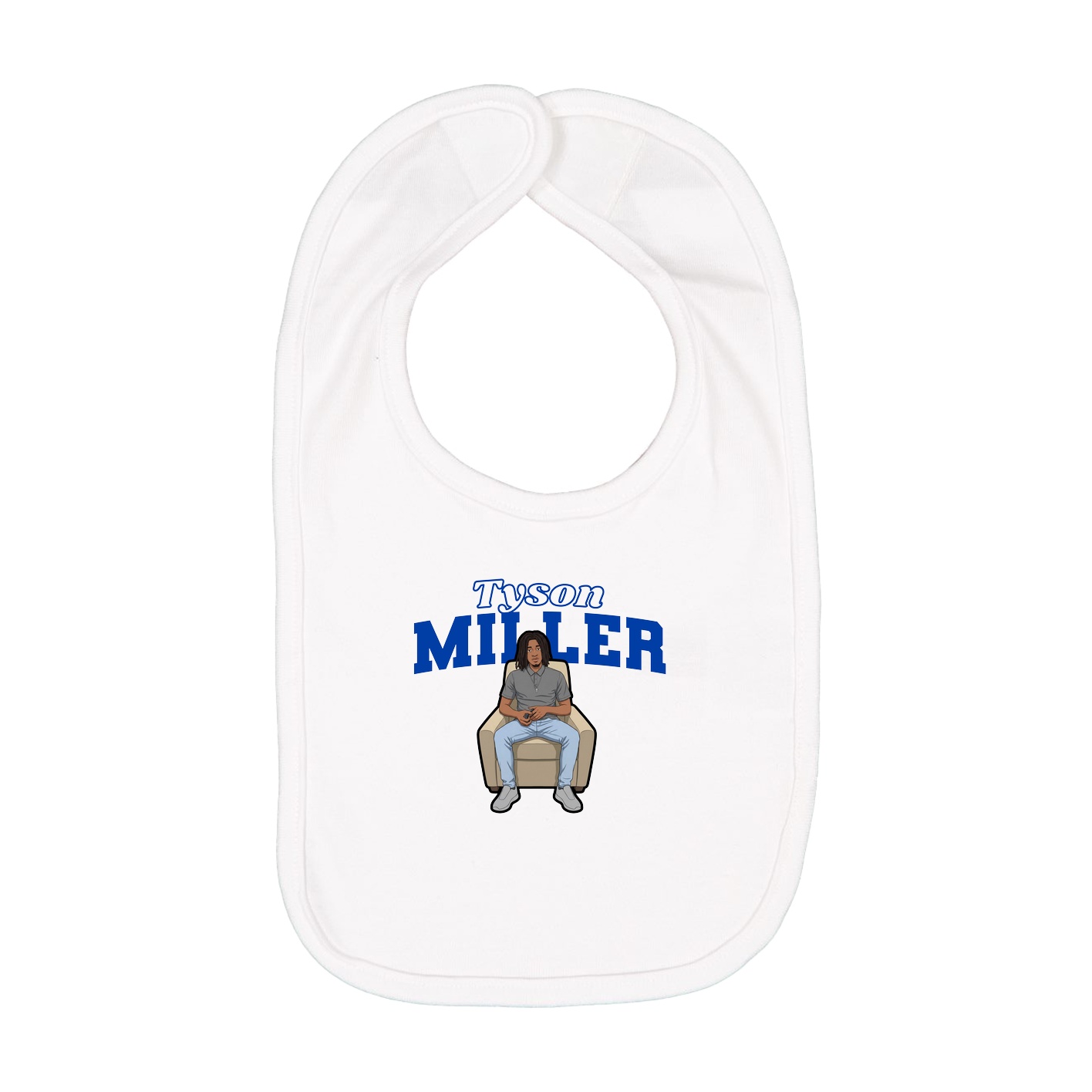 Infant Bib — Name Arch in White