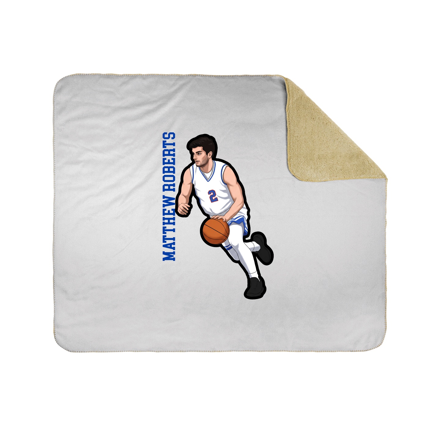 Throw Blanket — Name Vertical in White