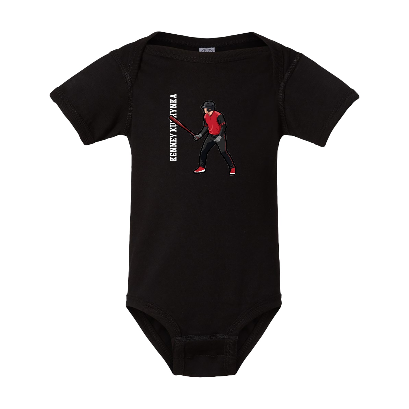 Baby Onesie — Name Vertical in Black