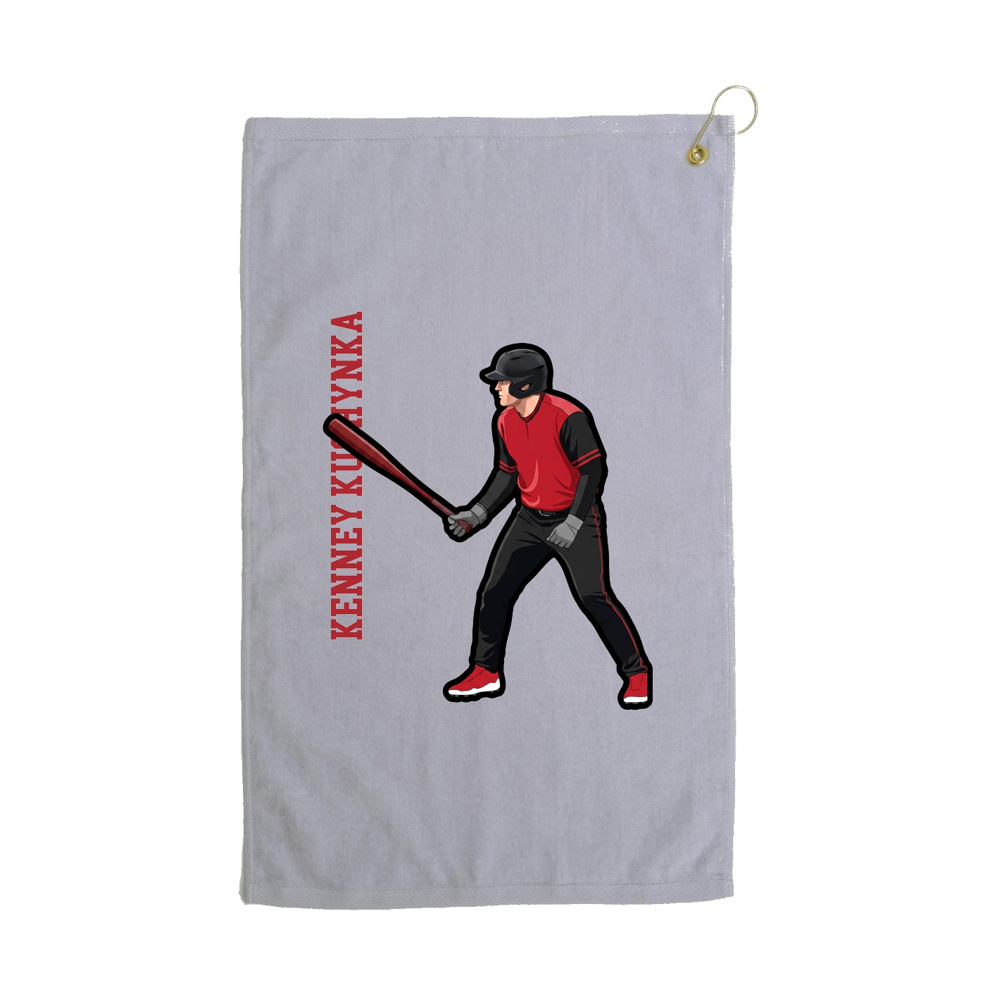 Golf Towel — Name Vertical in Grey