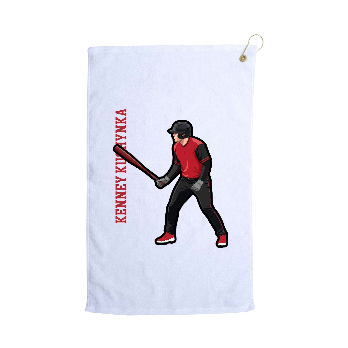 Golf Towel — Name Vertical in White