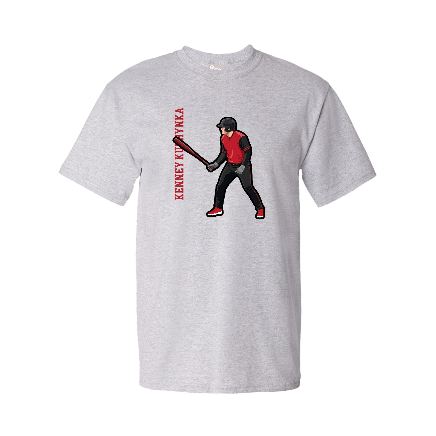 Tee — Name Vertical in Grey