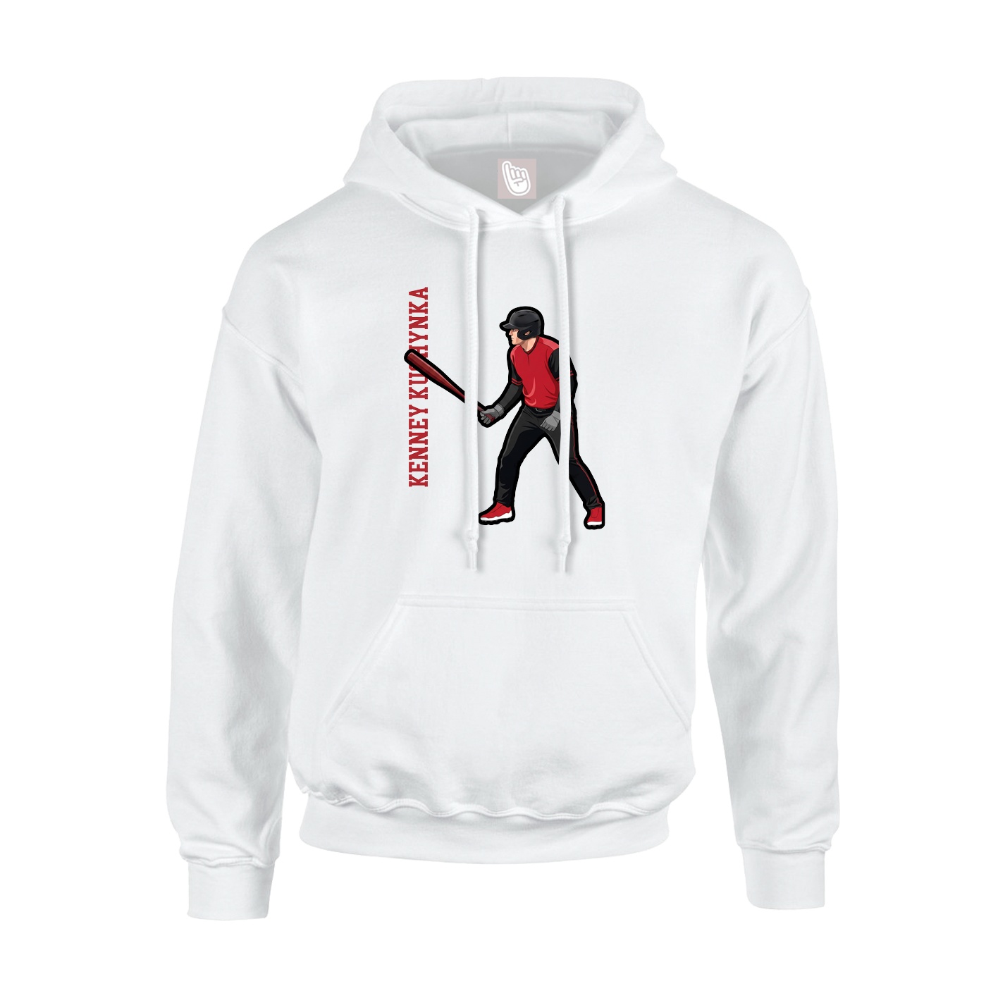 Hoodie — Name Vertical in White