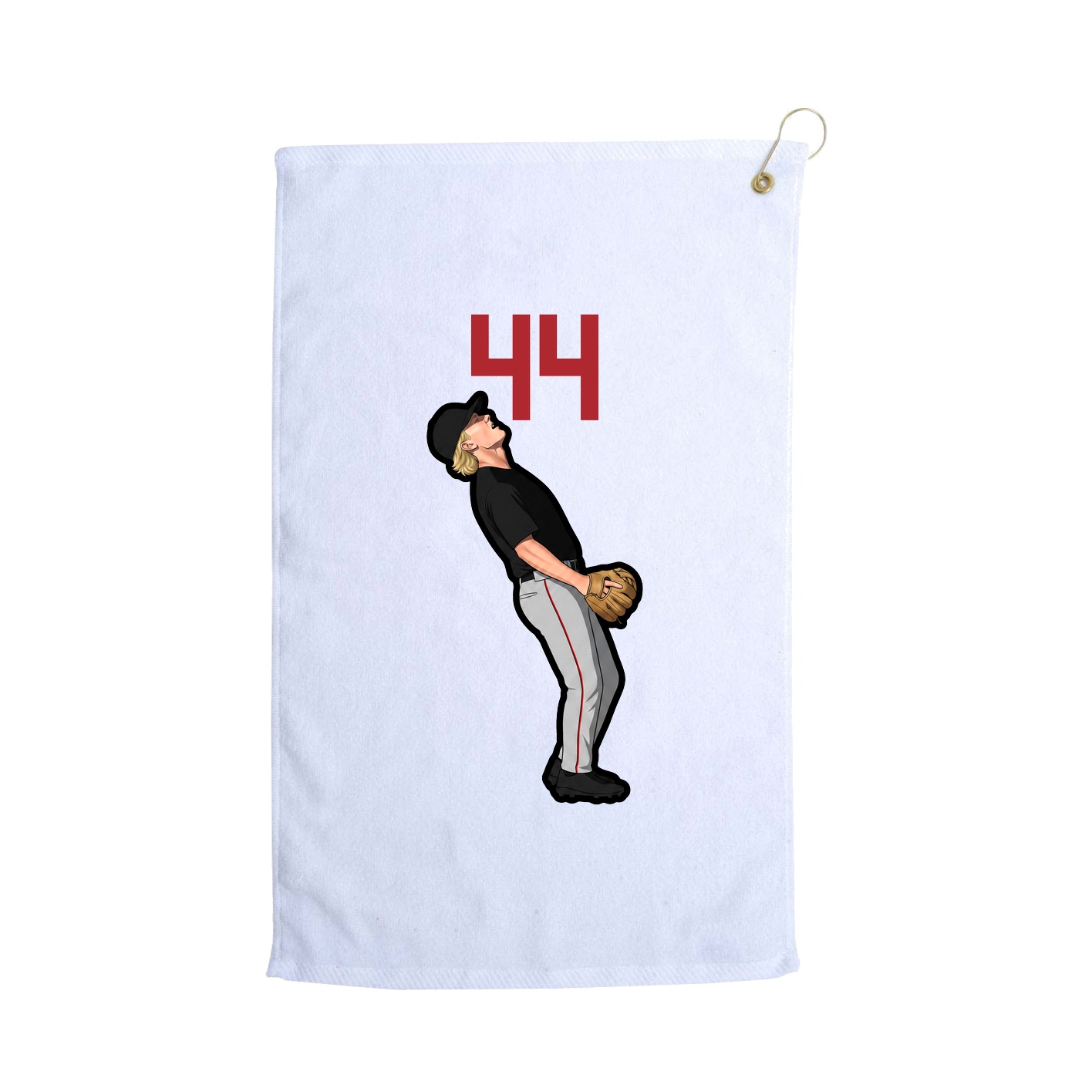 Golf Towel — Number Top in White