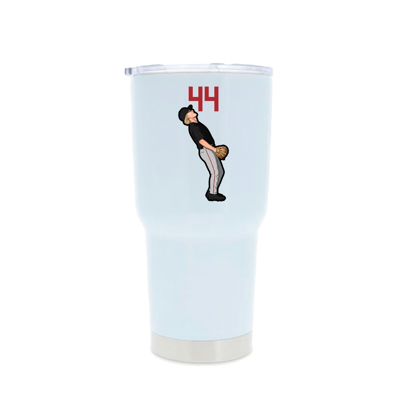 30oz Stainless Steel Tumbler — Number Top in White