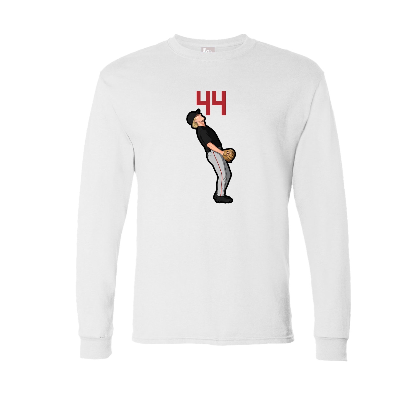 Long Sleeve Tee — Number Top in White
