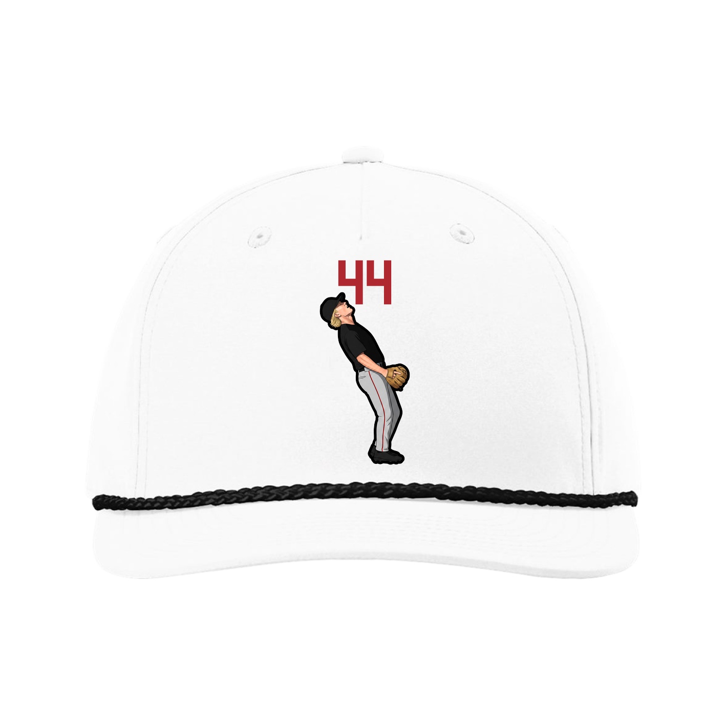 Five-Panel Classic Rope Cap — Number Top in White