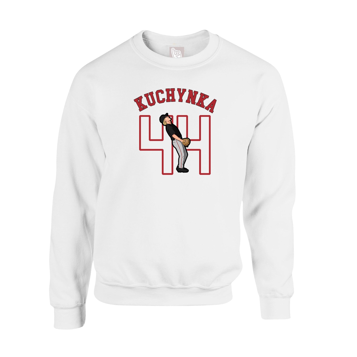 Fleece Crew — Shirsey Arch in White