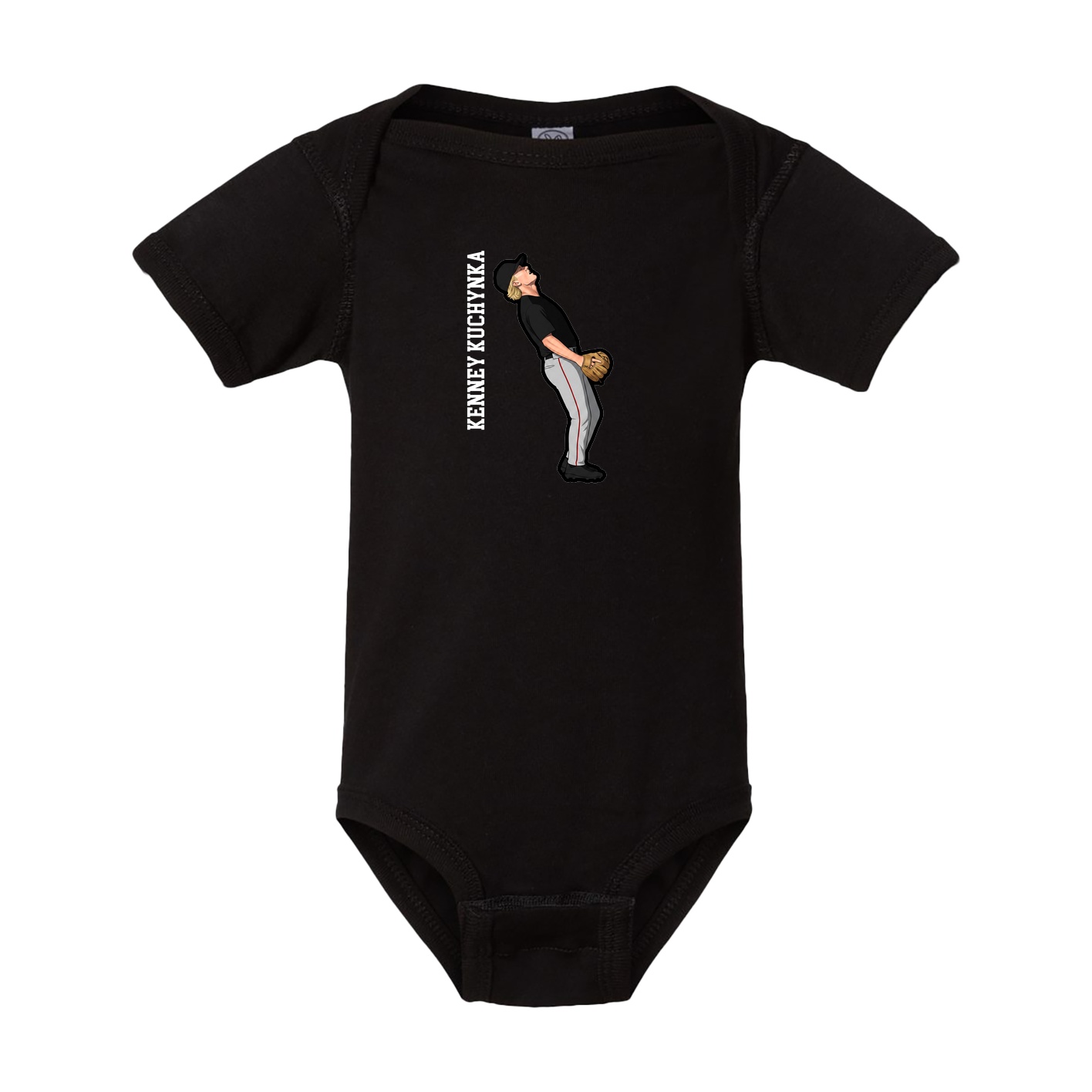 Baby Onesie — Name Vertical in Black
