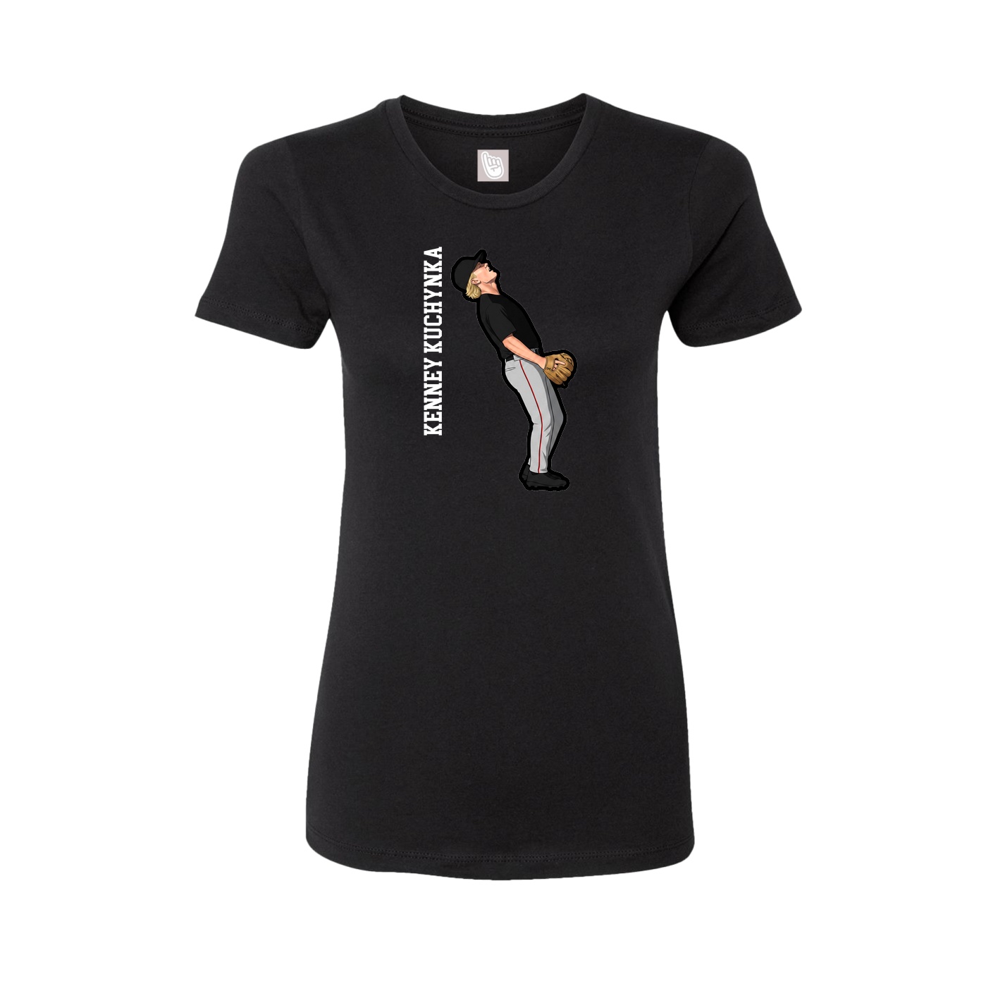 Womens Tee — Name Vertical in Black