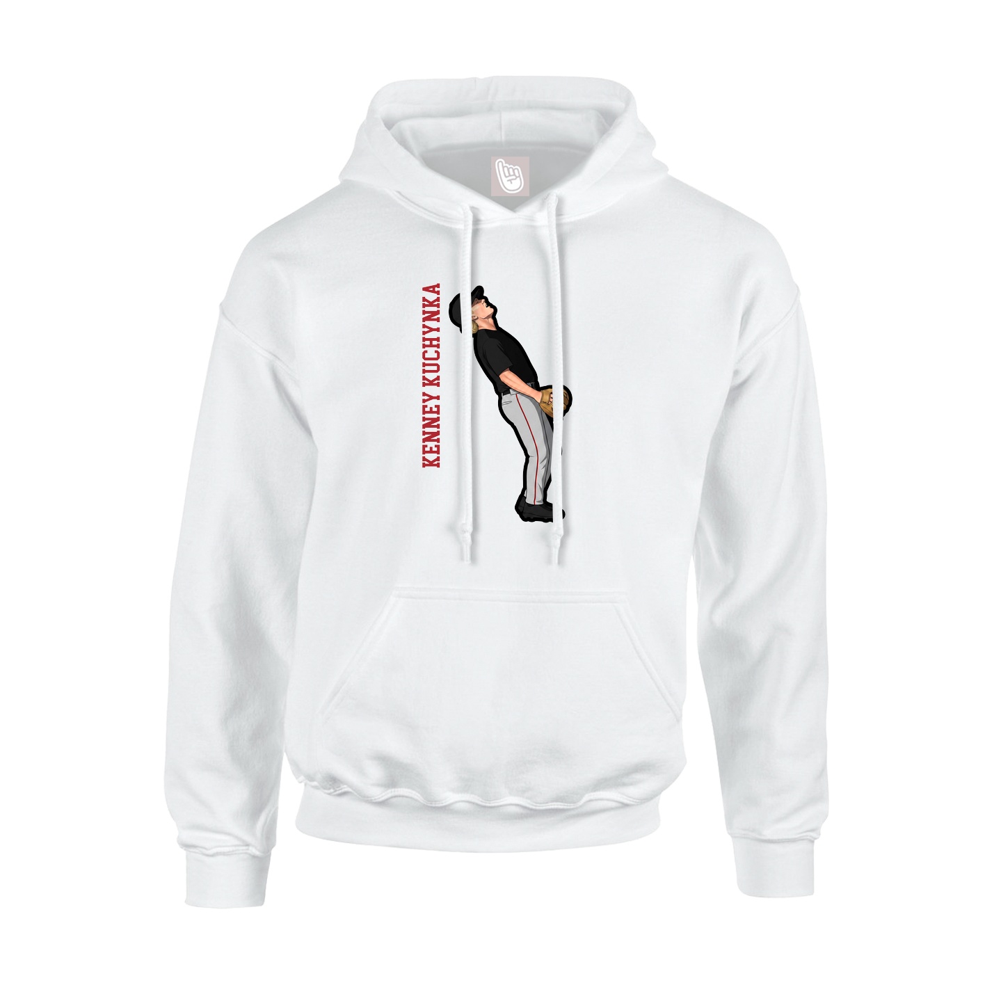 Youth Hoodie — Name Vertical in White