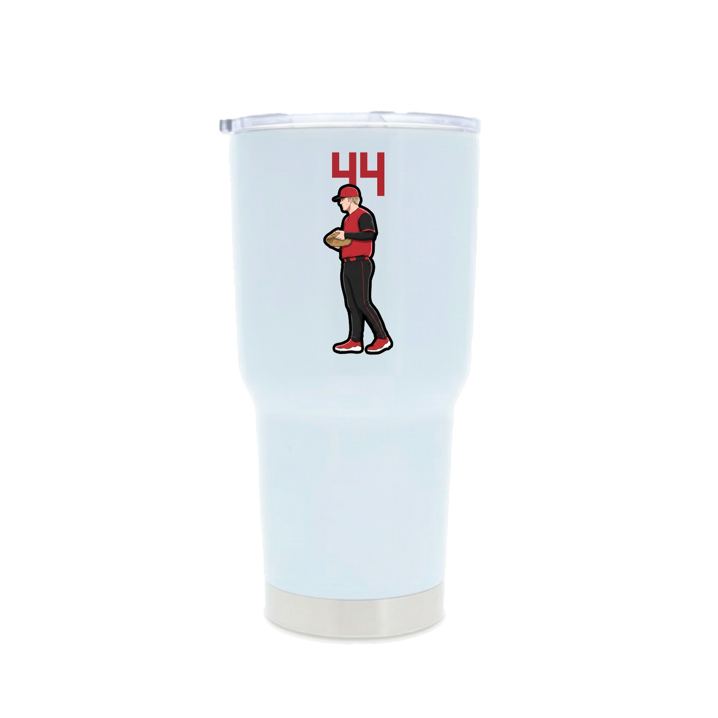30oz Stainless Steel Tumbler — Number Top in White