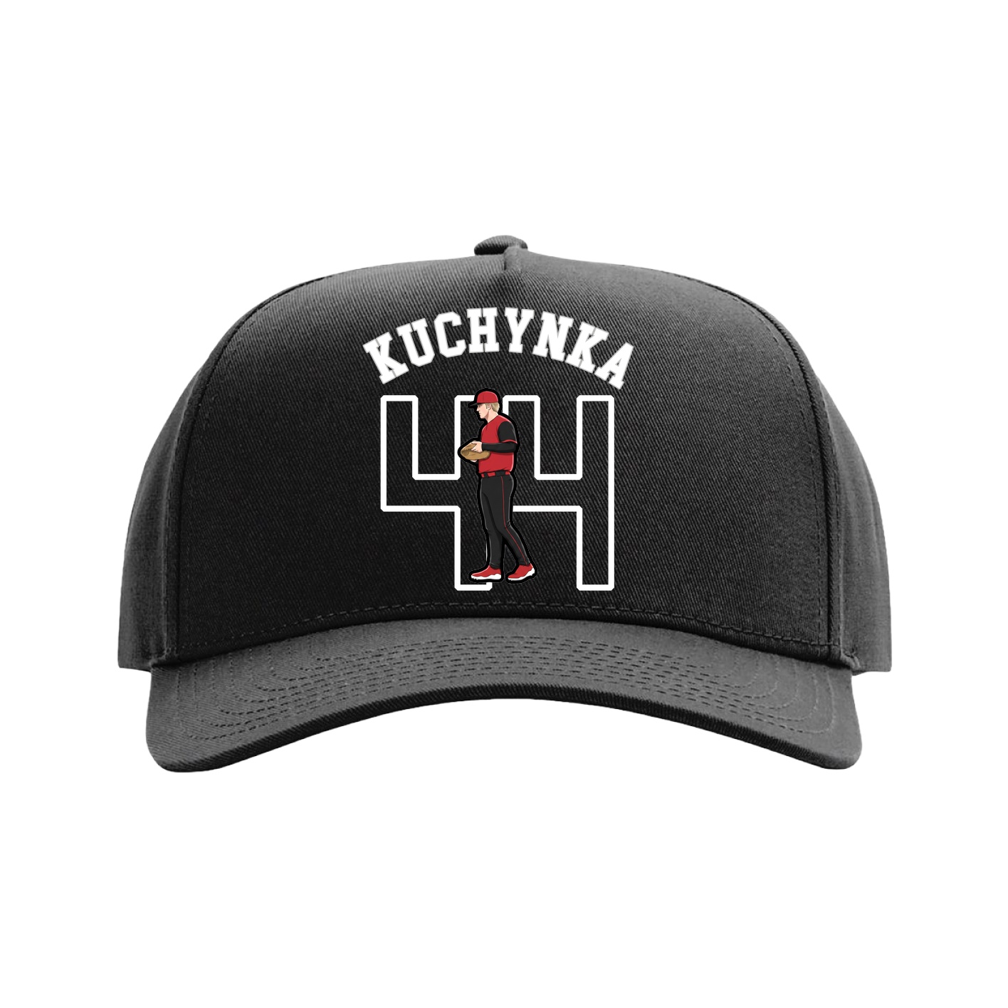 Full Fabric Five-Panel Champ Cap — Shirsey Arch in Black
