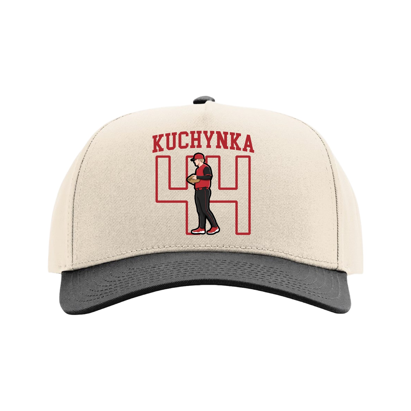 Full Fabric Five-Panel Champ Cap — Shirsey in Cream/Black
