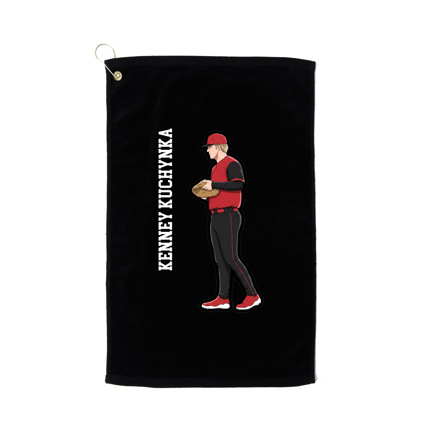 Golf Towel — Name Vertical in Black
