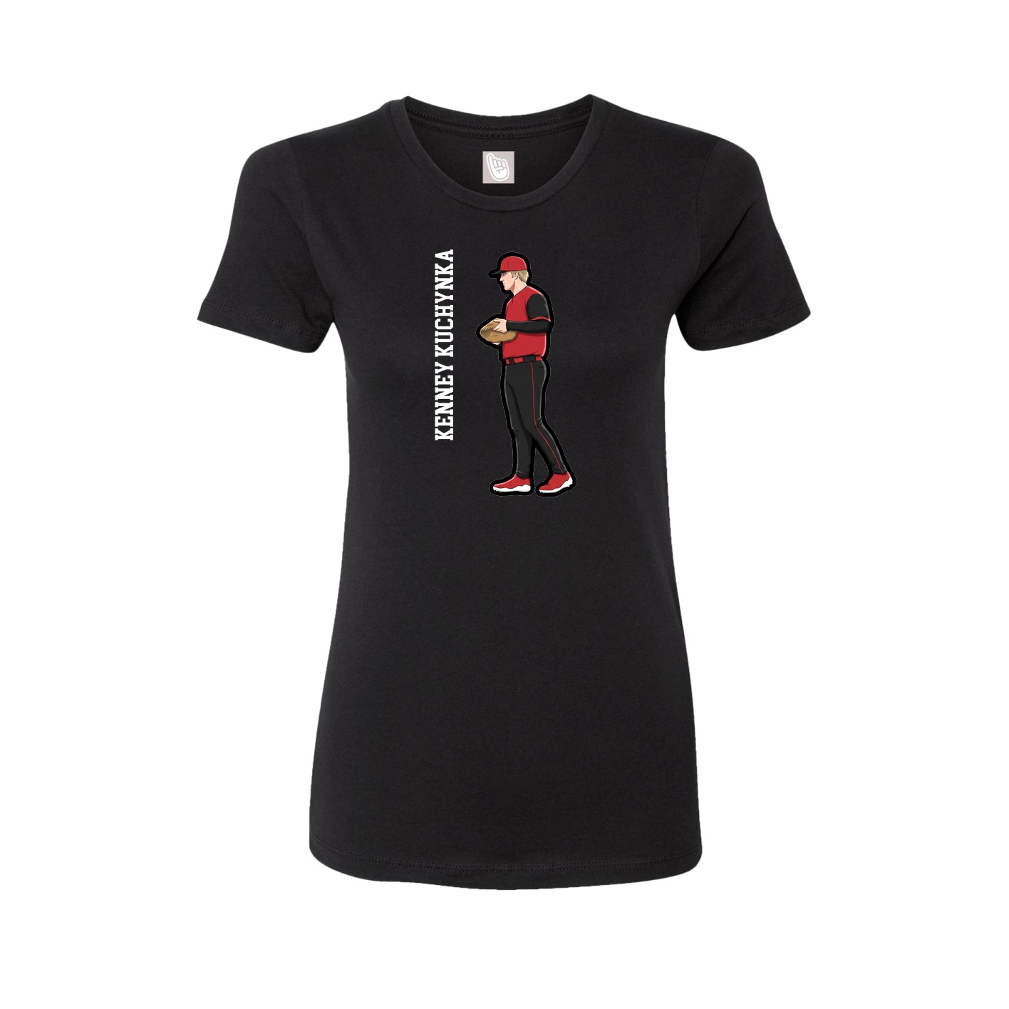 Womens Tee — Name Vertical in Black