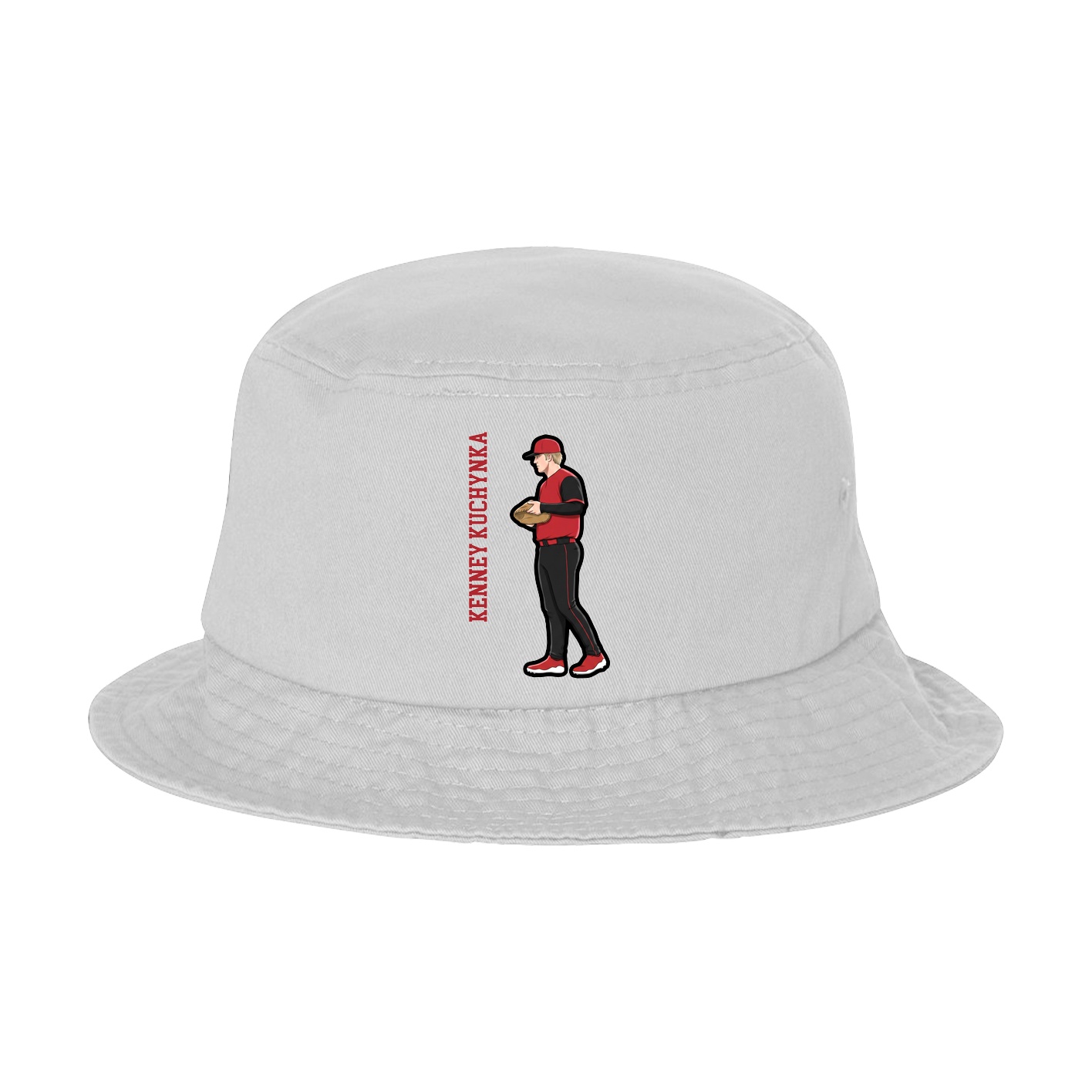 Bucket Cap — Name Vertical in White