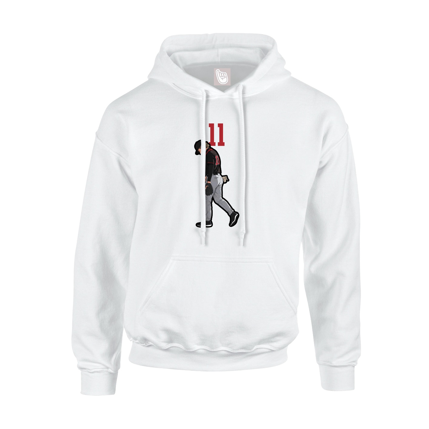 Youth Hoodie — Number Top in White