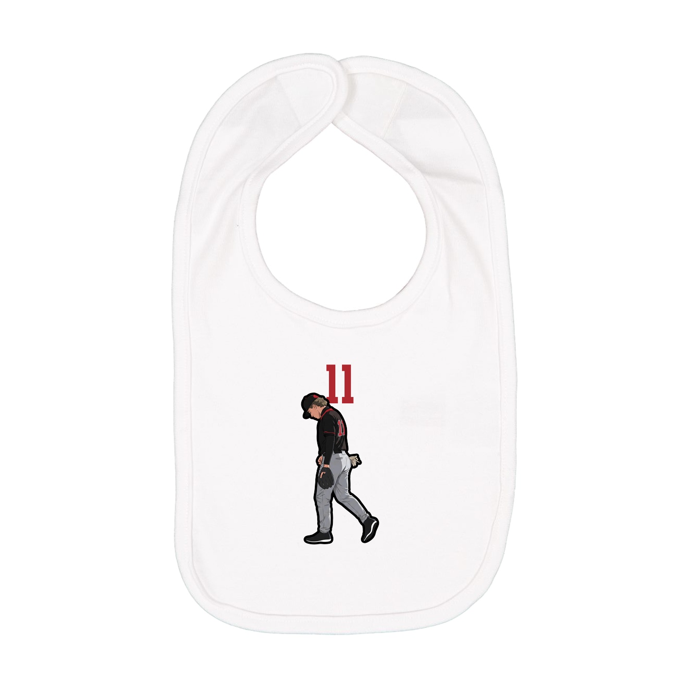 Infant Bib — Number Top in White