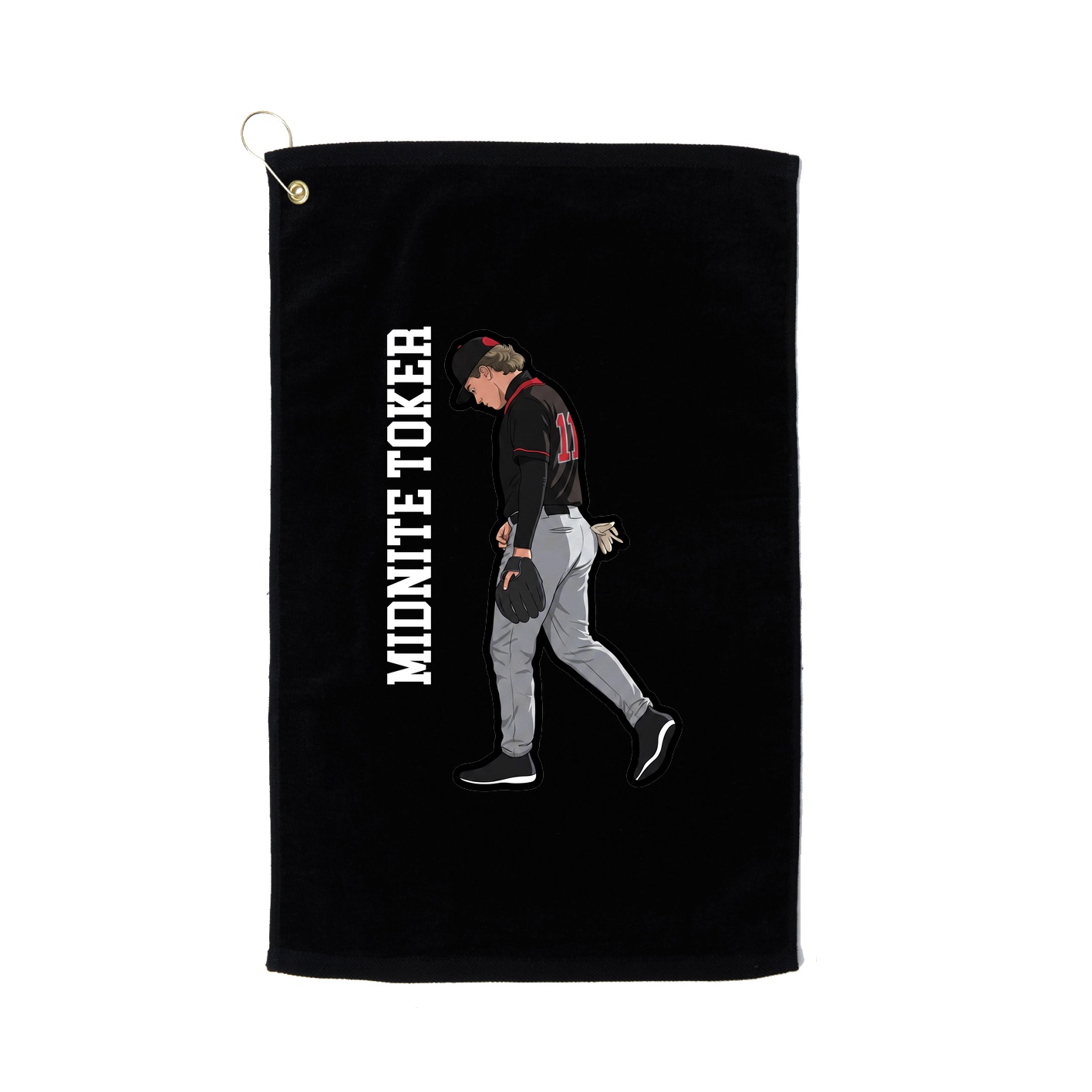 Golf Towel — Name Vertical in Black