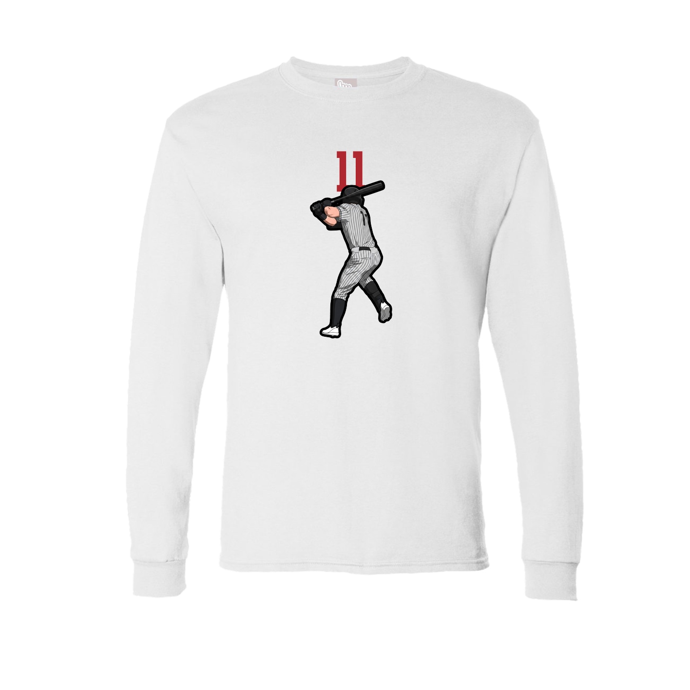 Long Sleeve Tee — Number Top in White