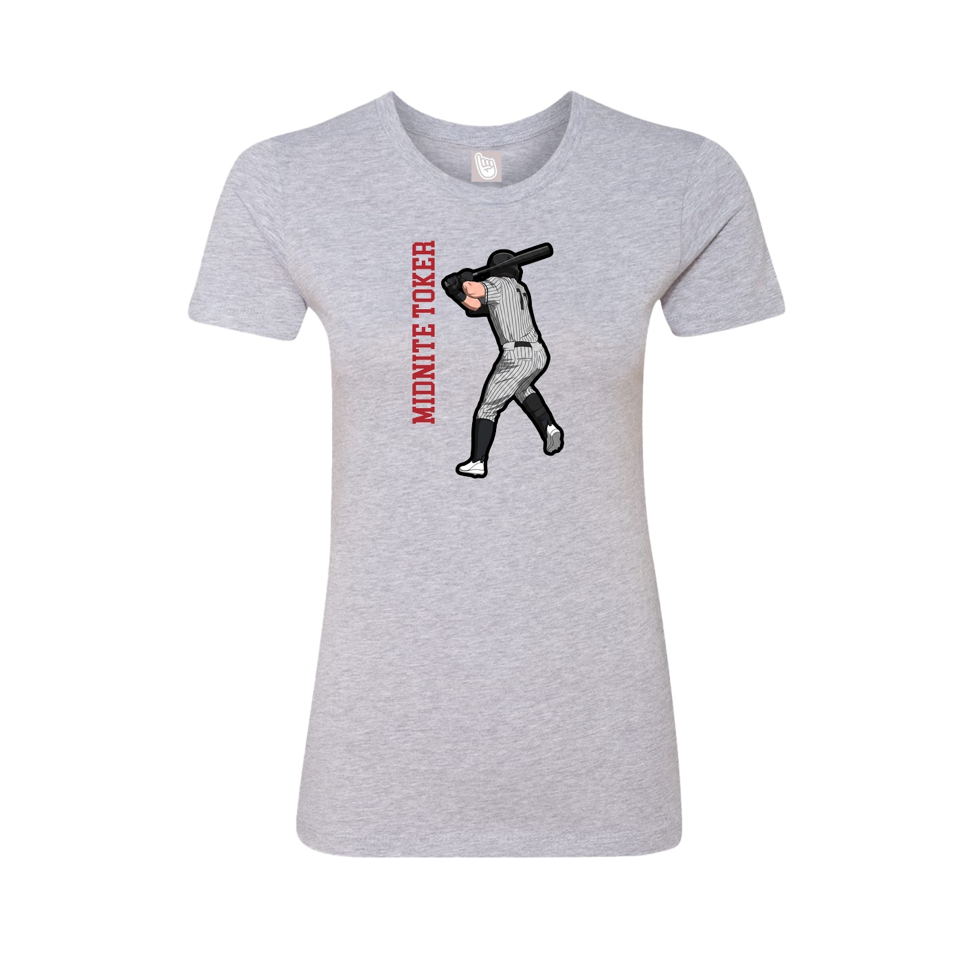 Womens Tee — Name Vertical in Grey