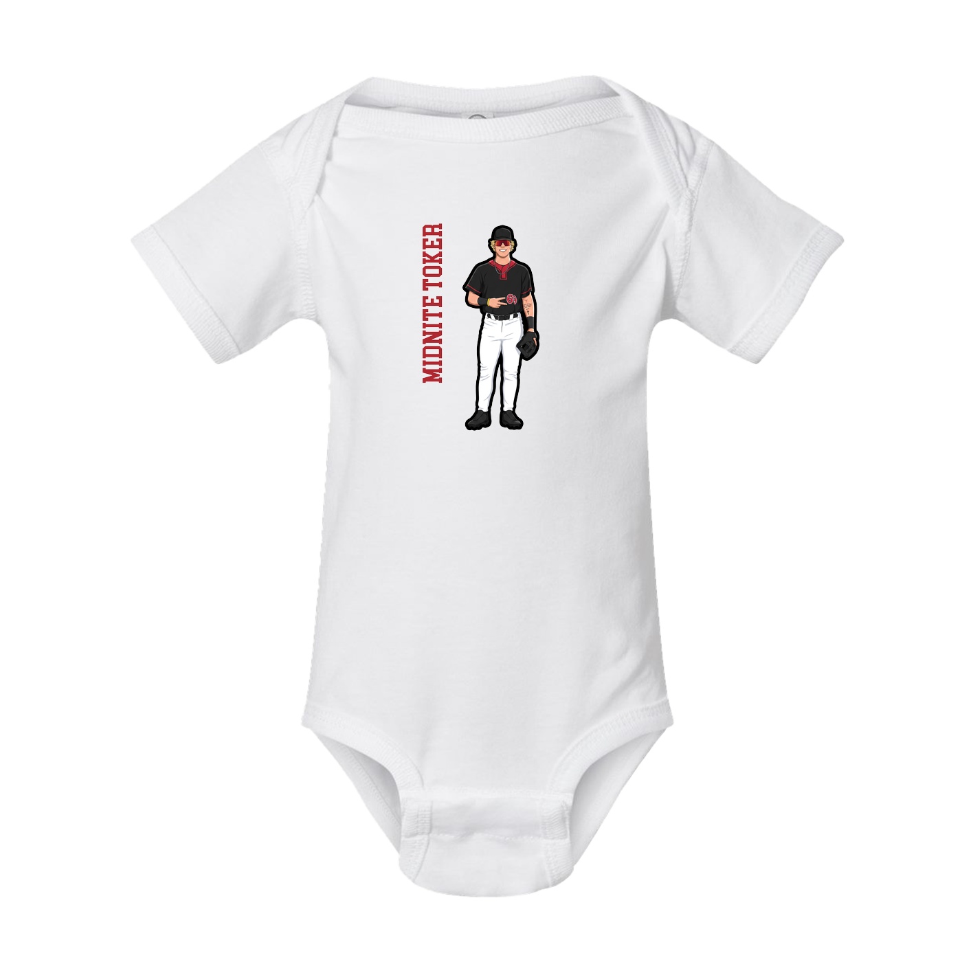 Baby Onesie — Name Vertical in White